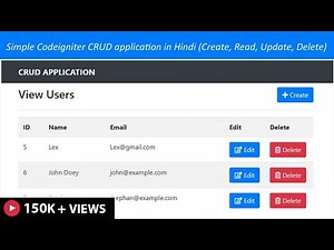 Simple Codeigniter CRUD application in Hindi (Create, Read, Update, Delete)