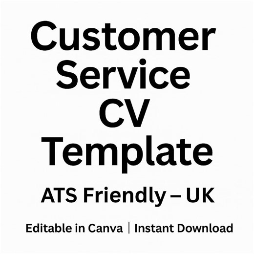 Customer Service CV Template UK | ATS Friendly Resume | Canva Editable | Instant Download - Etsy UK