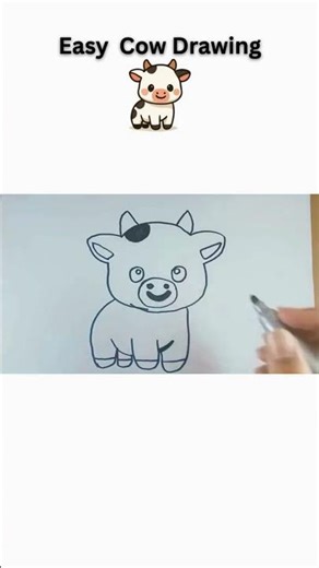 Easy Cute Cartoon Cow Drawing for Kids 🐄 | Buffalo Drawing