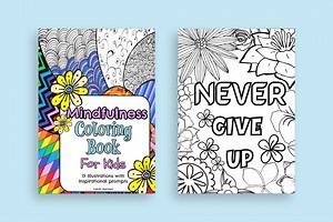 Mindfulness Colorings | Coloring Sheets For Kids | Lightly Sketched | Mono