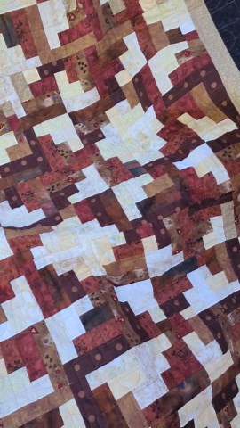 Quilts for Sale, Handmade Brown and Cream Log Cabin Quilt, Approx. 65" X 63" Ready to Ship, Free Shipping - Etsy