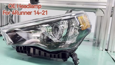 Headlights Assembly for 2014 2015 2016 2017 2018 2019 2020 2021 Toyota 4Runner Headlamps Replacement Black Housing Amber Reflector