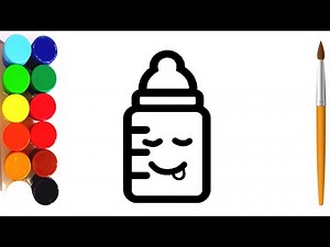 How to Draw a Baby Bottle For Kids Step by Step and Coloring | Baby Bottle Drawing #babybottle #art