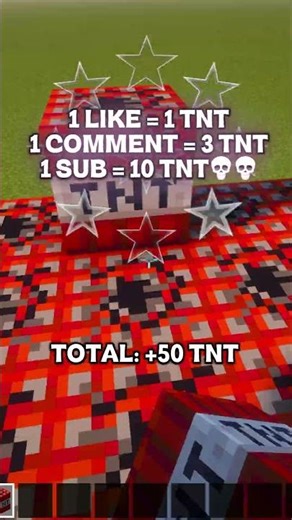 1 Like = 1 TNT 💥 1 Comment = 3 TNT 🔥 1 Sub = 10 TNT 😱 #minecraft #shorts | TUFF BACON