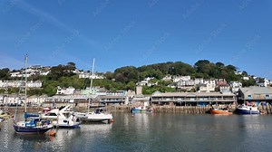 Looe Cornwall England UK. 30.09.2024. Video. Looe River looking towards East Looe fishing port Cornwall UK.