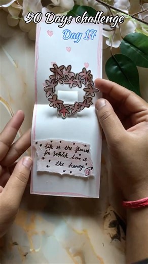 DIY pop up card | 50 Days challenge Day-17 #art#popupcard#youtubeshorts#craft#diy#cards#ideas