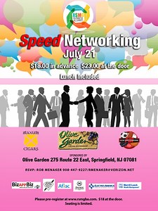 Tuesday, July 21st- Speed Networking in Springfield, NJ!