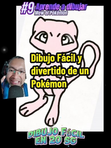 ¡Aprende a dibujar un Pokémon! Tutorial de dibujo con estos pasos sencillos. Aprende el secreto de este Pokemon legendario. #pokemon #Mew #dibujo #arte