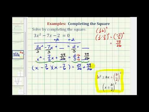 Ex 4: Completing the Square - Leading Coefficient Not 1