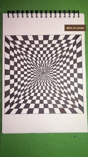 Mind-Blowing 3D Tunnel Illusion Drawing 🤯 | Easy Checkerboard Art Trick #shorts #art #youtubeshorts