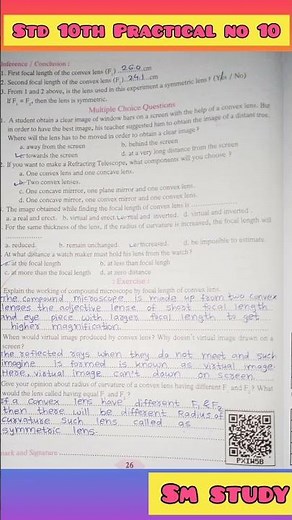 Std 10th | Science and technology | Part 1| practical book | practical no.10 |#shorts#practical