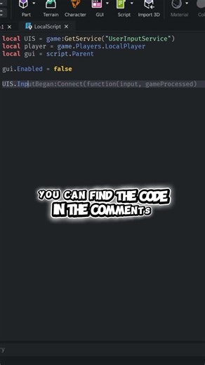 HOW TO TOGGLE A UI WITH A KEYBIND #roblox #games #kreekcraft #tutorial #robloxstudio #stealabrainrot
