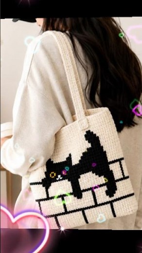 Chart móc túi mèo xinh #mockhoadep #crochet #handmade #tuhocdanmoc #moctra