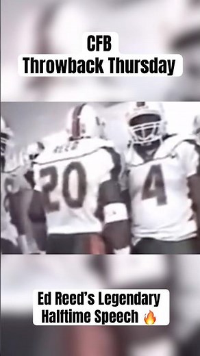 Ed Reed’s Legendary Miami Halftime Speech 🔥 | CFB Throwback Thursday #Football