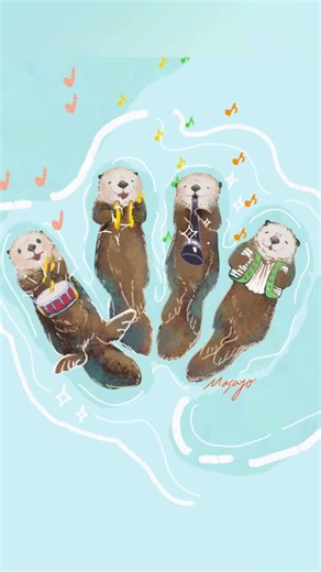 まさよ 🤍ラッコ イラスト on Instagram: "ラッコのマーチ🦦🦦🦦🎶 ・ @sara_sararakko ・ #ラッコ #seaotter #イラスト #illustrationartists #ラッコ好き"