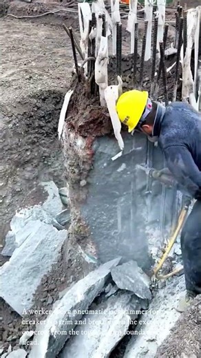 Breaking Concrete Pile Heads 💥🏗️