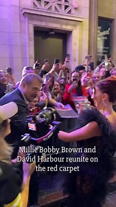 34K views · 13K reactions | Millie Bobby Brown and David Harbour looked happy to see each other at the latest Stranger Things premiere - despite rumours of tension ahead of the show’s final season #milliebobbybrown #strangerthings ️: Netflix : Getty | HELLO! Canada | Facebook