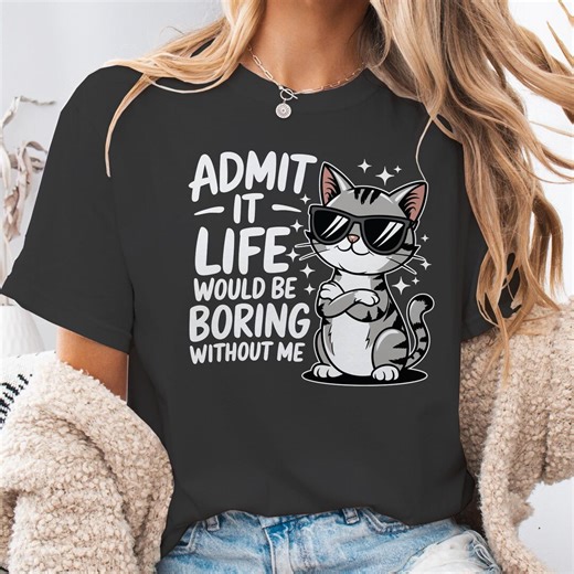 Funny Cat Shirt, Sunglasses Cat Graphic Tee, Sarcastic Humor Gift - Etsy