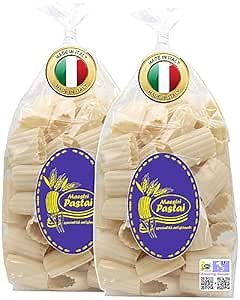 Maestri Pastai, Gourmet Paccheri Ondulati Italian Pasta "Wavy Paccheri Pasta", (Pack of 2) "Series 42", Premium Quality Imported from Mercato San Severino, Italy, 17.66 oz (1.1 lbs) (each)
