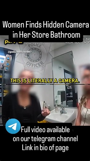 Caught on Instagram: "Women Finds Hidden Camera in Her Store Bathroom Full video available in our telegram channel Join on link in bio of page !!! #police #cops #arrest #hiddencamera"