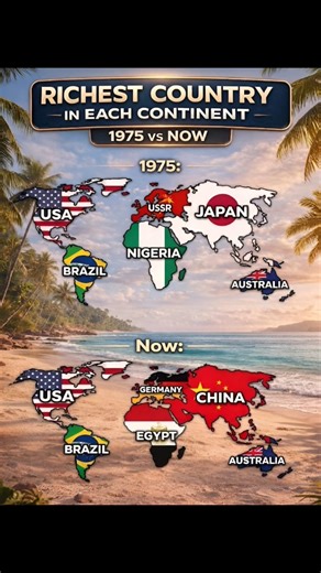 Richest Country in Each Continent: 1975 vs Now 🌍