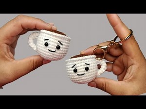 Easy Crochet Coffee Cup Tutorial for Beginner /#amigurumi / Crochet Keychain Ideas / Crochet Crafts
