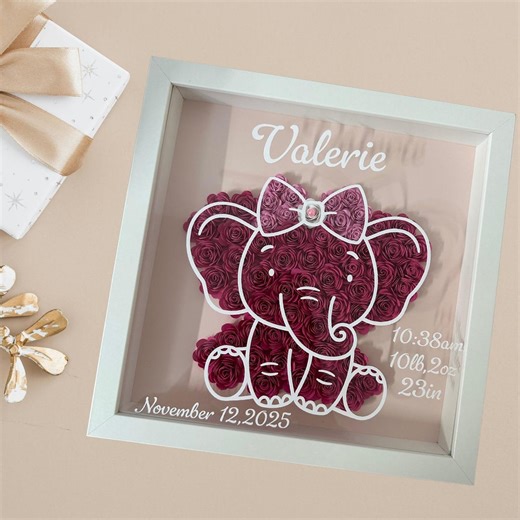 Personalized Baby Shadow Box Frame, Custom Birth Stats Frame, Newborn Gift, Baby Name Keepsake, Nursery Decor, 3D Flower Frame Gift - Etsy