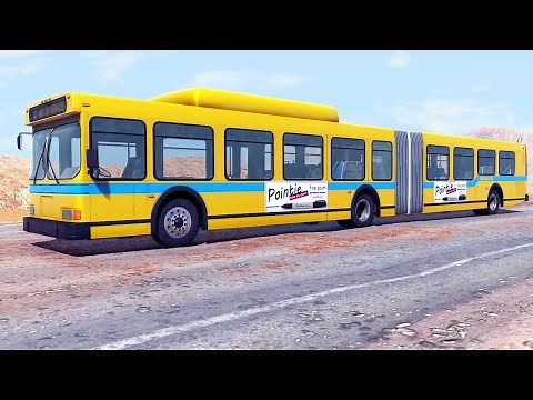 BeamNG Drive - Articulated Bus on the Long Desert Road