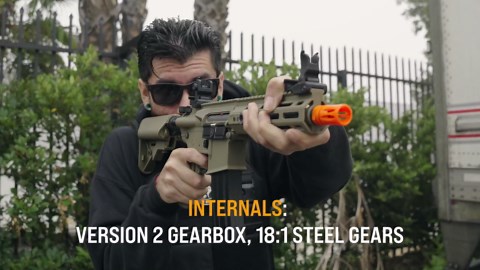 Lancer Tactical Gen 2 Hellion MLOK 10" Piactinny Polymer Airsoft M4 AEG- Full/Semi-Auto Airsoft Gun (Battery and Charger Included)