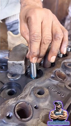 Valve Guide Installation in Seconds /Perfect Engine Head Fit #mechanic #engine #shorts #skills #yt