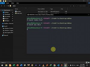 Gitbash touch command