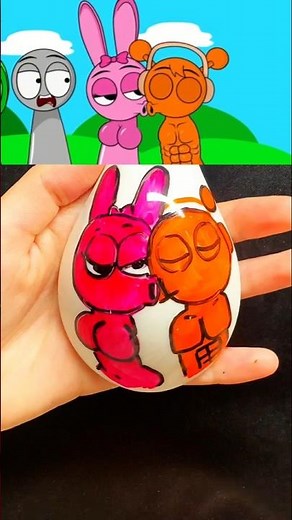 I drew a Sinner Edition Sprunki Pinki x Oren BUT LOVE SUS KISS MOD with Water Painting Pen #sprunki