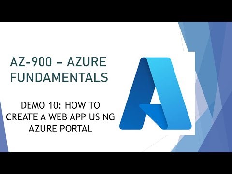 AZ-900 - Demo 10: How to create a web app using azure portal