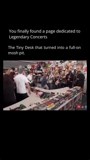 Legendary Concerts on Instagram: "That Tiny Desk mosh pit came from Turnstile, the Baltimore hardcore band who completely flipped the format on its head during their NPR Tiny Desk Concert in 2021. Instead of the usual seated crowd and restrained energy, Turnstile turned the office into a full blown hardcore show, with fans stage diving, moshing, and even jumping on the desk itself while the band tore through songs like “Mystery” and “Holiday.” The performance went viral almost instantly because