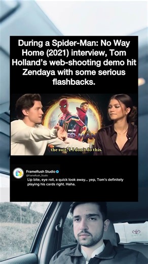 During a Spider-Man: No Way Home (2021) interview, Tom Holland's web-shooting demo