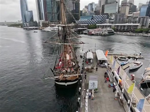 The best view in Sydney! 🤩 Watch the Endeavour's departure for Hobart from the top of Cape Green Bowling Green Lighthouse. Follow Endeavour www.sea.museum/en/aboard-endeavour #Endeavour #SeaMuseum | Australian National Maritime Museum