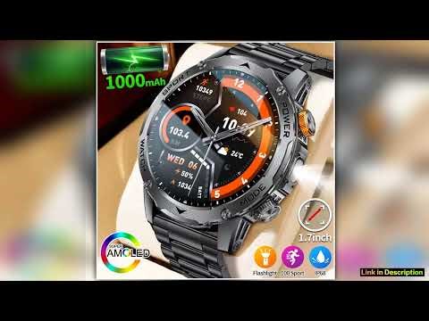 LIGE New 1000mAh Smart Watch Men Steel Sports Fitness Tracker LED Flashlight 3ATM Waterproof BT Cal