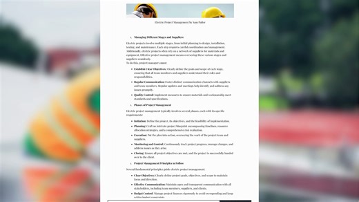 Explore the Basic Principles of Electric Project Management