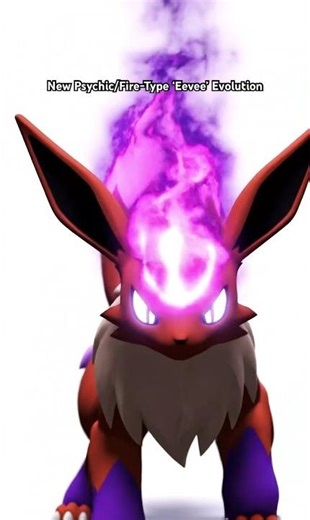 New Psychic/Fire-Type ‘Eevee’ Evolution #fypシ #pokemon #pokemonchannel #eevee #fypシ゚viral #pikachu