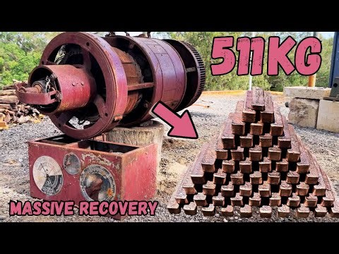 511KG Massive Motor Melt - 1126 LB - BigStackDs Biggest Recovery - 66KG Pure Copper - ASMR Melting