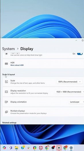 How to change display scaling to make text bigger in Windows 11 #windows11 #scale #display