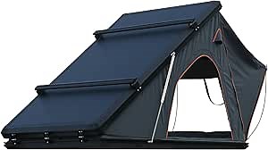 Trustmade Hard Shell Rooftop Tent with Roof Rack, Triangle Aluminium Black, Waterproof, Anti-UV 50 Plus