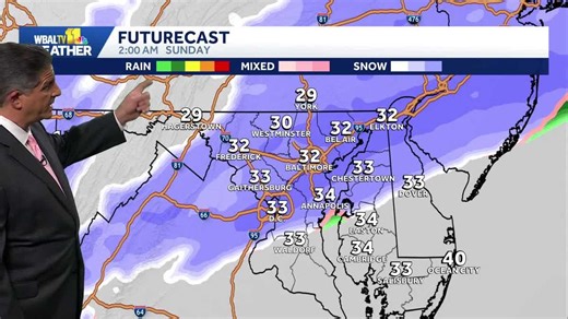 Snow expected to come down over Maryland Saturday night