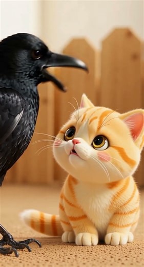 Hero Cat vs Crow – The Battle for His Family! 😼🔥