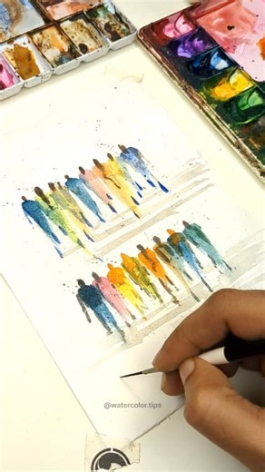 Watch the entire process of painting these highly expressive loose human figures! This video shows my quick hack: using a finger to smudge the watercolor, instantly creating the torso and capturing motion. We then add fine details like heads and feet to bring them to life! It’s the easiest way to add people to your scenes. Where would you place these figures—in a city scene or a quiet landscape? Let me know! 👇 Time-lapses are inspiring, but my Patreon gives you the full lesson! Join today for f