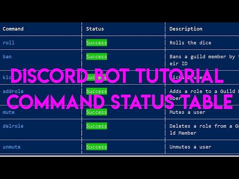 DiscordJS V12 Ep. 18 - Command Status Loading Table for Command Handler