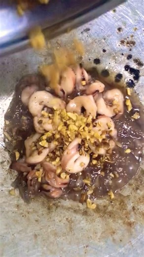 Fried garlic squid recipe lunch meal