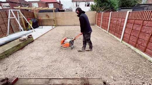 Installing 11 Tonnes of Type 1 MOT for Artificial Grass