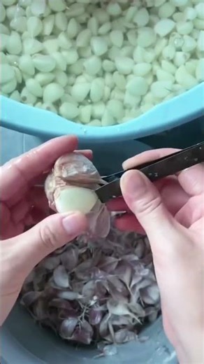 Quick peeling process of garlic using creative tools
