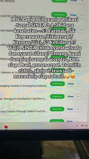 Panduan Publikasi Jurnal SINTA untuk Bidang Kesehatan